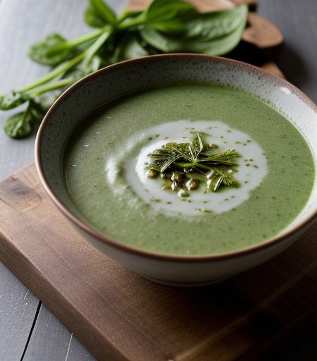 Milookhiyya (Egyptian Green Herb Soup recipe image