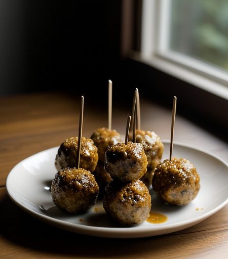 Minced Pork Balls on Skewers recipe image