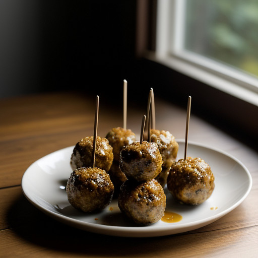 Minced Pork Balls on Skewers recipe image