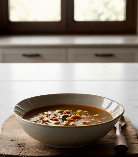 Minestrone Genovese (Vegetable Soup With Pest recipe image