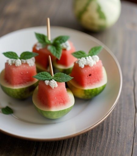 Minted Melon on Skewers recipe image