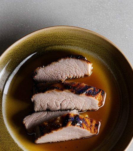 Miso- And Maple-Marinated Pork With Apple and Onion recipe image