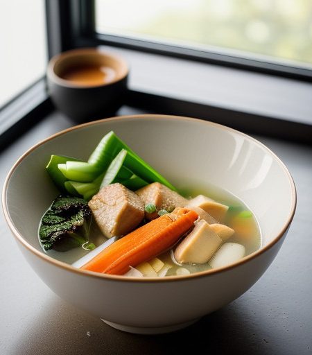 Miso Soup With Chicken & Vegetables recipe image