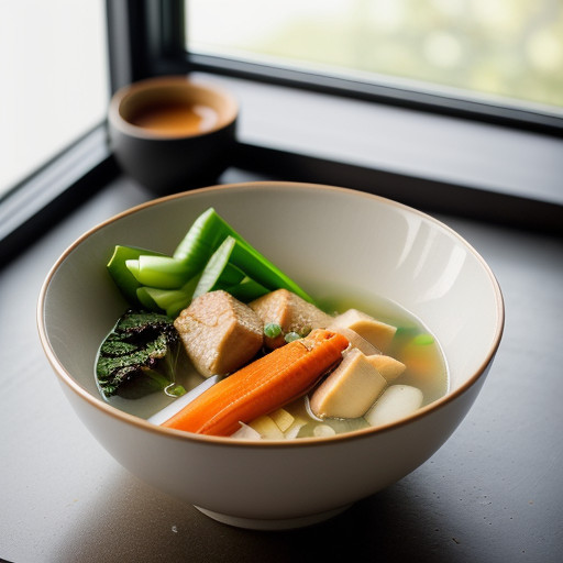 Miso Soup With Chicken & Vegetables recipe image