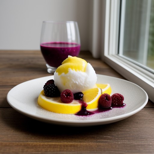 Mixed Berry Compote With Lemon Sorbet recipe image