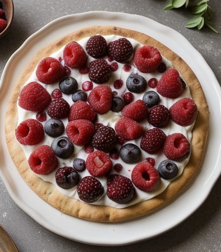 Mixed Berry Dessert Pizza recipe image