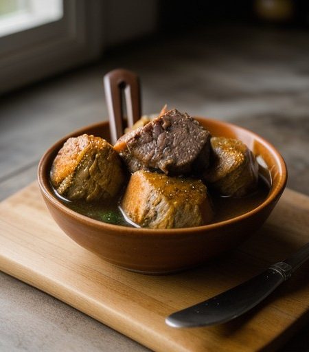 Mixed Meat Soup - Solyanka Sbornaya Mysnaya recipe image