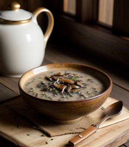 Mixed Mushroom Soup With Wild Rice & Madeira recipe image