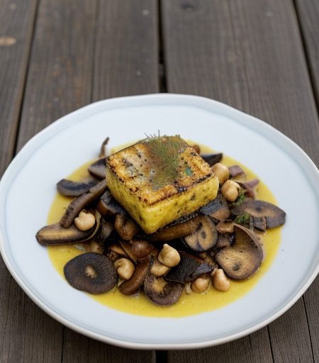Mixed Wild Mushrooms With Grilled Polenta recipe image
