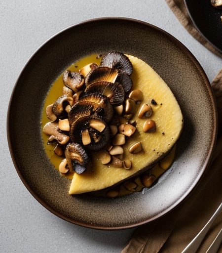 Mixed Wild Mushrooms With Grilled Polenta recipe image