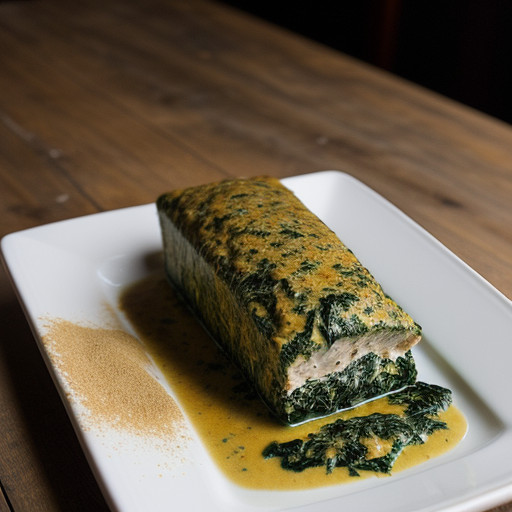 Mock Chicken Loaf Florentine With Chickenless Gravy recipe image