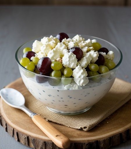 Molded Cottage Cheese and Grape Salad recipe image