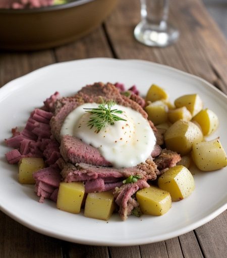 Mom's Corned Beef Hash and Cabbage recipe image