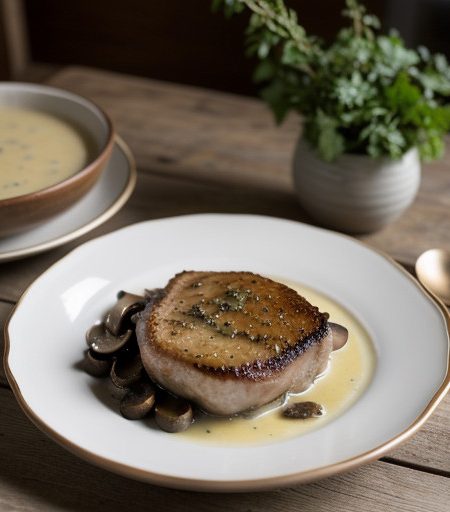 Mom's Pork Chops With Potatoes & Mushrooms recipe image