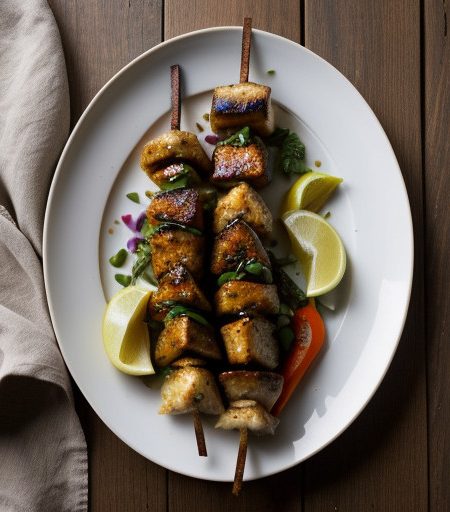 Monkfish Kebob With Vegetables recipe image