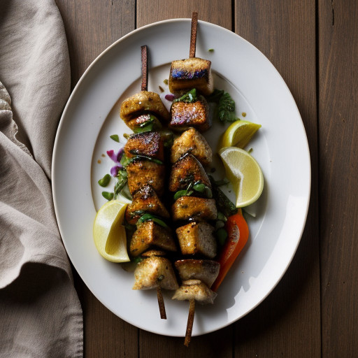 Monkfish Kebob With Vegetables recipe image