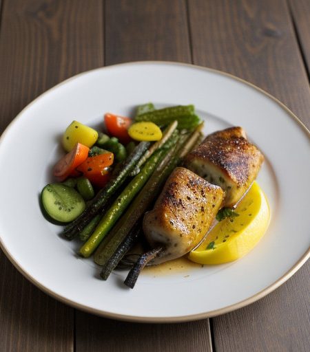 Monkfish Kebob With Vegetables recipe image