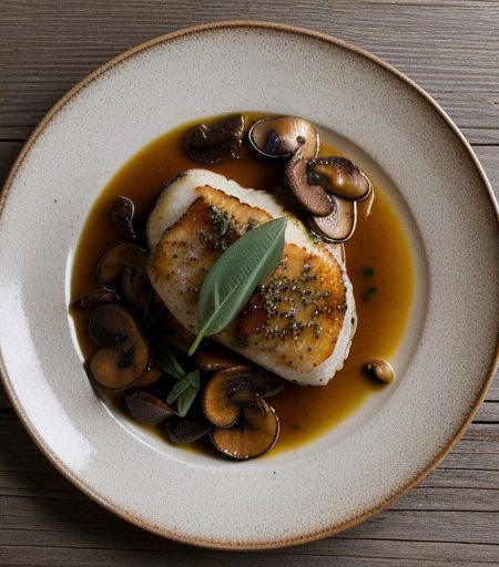Monkfish Scaloppine With Shiitakes~ Chianti & Sage recipe image