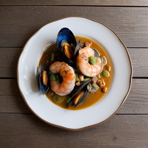 Monkfish With Shrimp, Mussels and Almonds recipe image