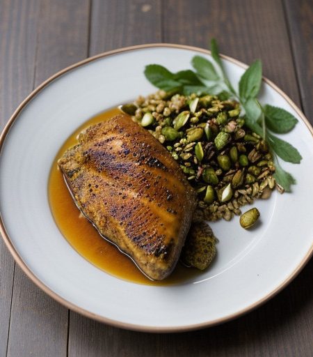 Moroccan Chicken With Pistachios~apricots~ros recipe image