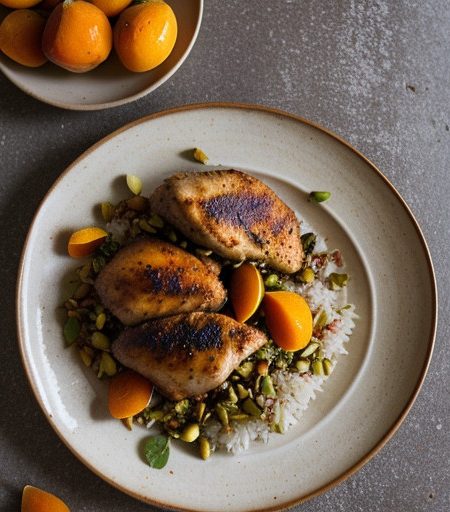Moroccan Chicken With Pistachios,apricots,roses & Marigol recipe image