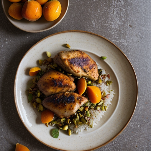 Moroccan Chicken With Pistachios,apricots,roses & Marigol recipe image