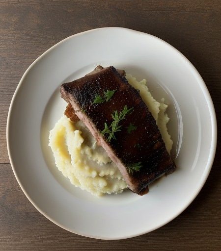 Mr. John's Spare Ribs With Garlic Mashed Potatoes recipe image