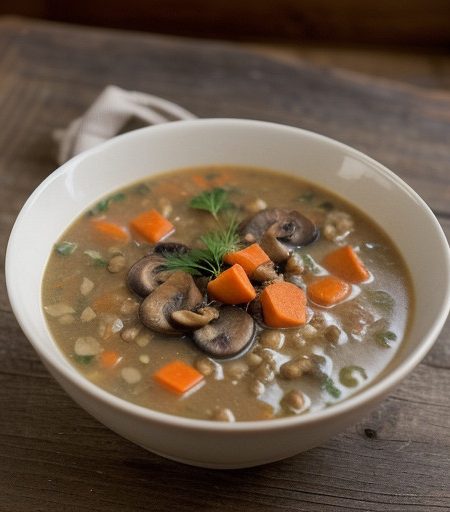 Mr. Food's Mushroom Barley Soup recipe image