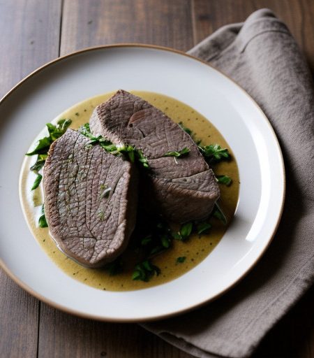 Mr. Food's Mustard Pepper Steak recipe image