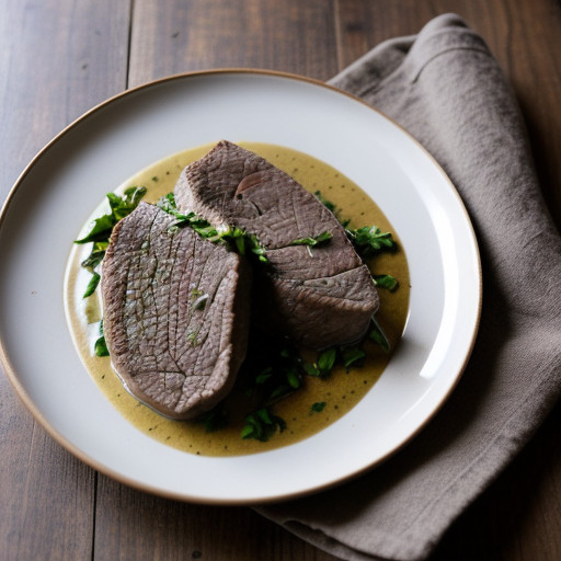 Mr. Food's Mustard Pepper Steak recipe image