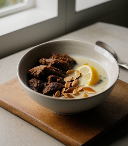 Mukmura (Chicken & Almonds in a Lemon Sauce recipe image