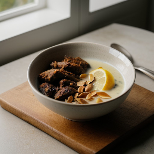 Mukmura (Chicken & Almonds in a Lemon Sauce recipe image
