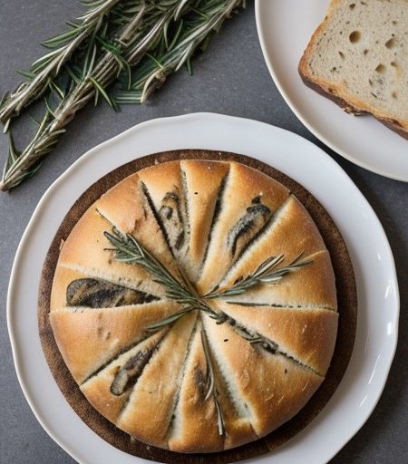 Mushroom, Anchovy & Rosemary Focaccia recipe image