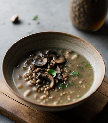 Mushroom~ Bean & Barley Soup recipe image