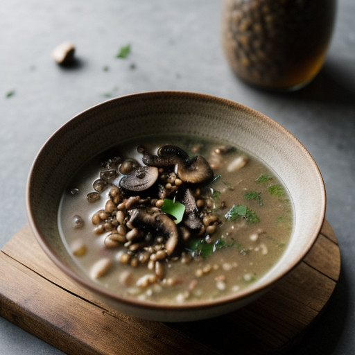 Mushroom~ Bean & Barley Soup recipe image