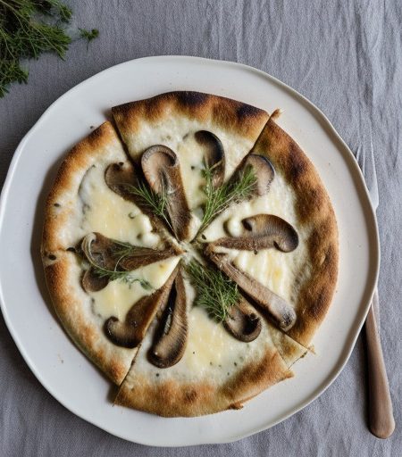 Mushroom~ Bechamel~ & Cheese Pizzette recipe image