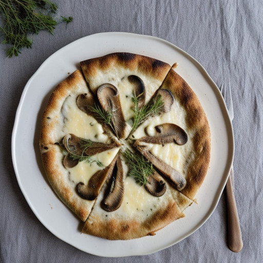 Mushroom~ Bechamel~ & Cheese Pizzette recipe image