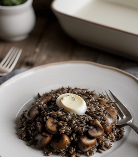 Mushroom Casserole With Wild Rice recipe image