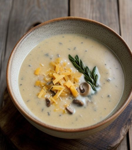 Mushroom & Cheddar Cheese Soup recipe image