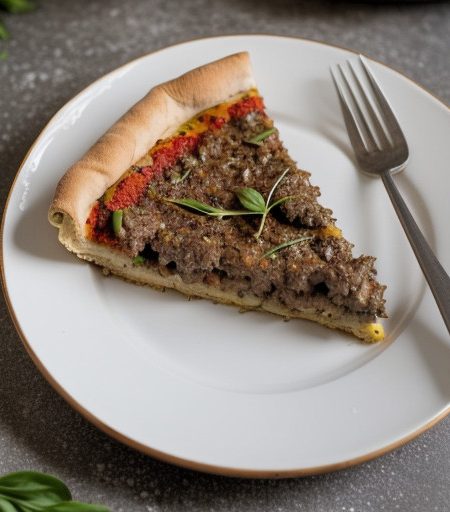 Mushroom Cheeseburger Pizza recipe image