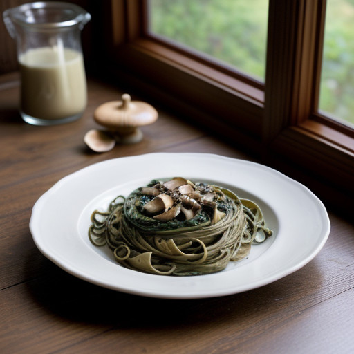 Mushroom Fettuccine Florentine recipe image