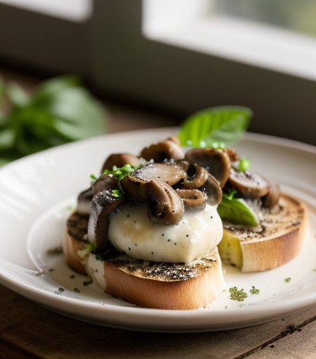Mushroom Mozzarella Bruschetta recipe image