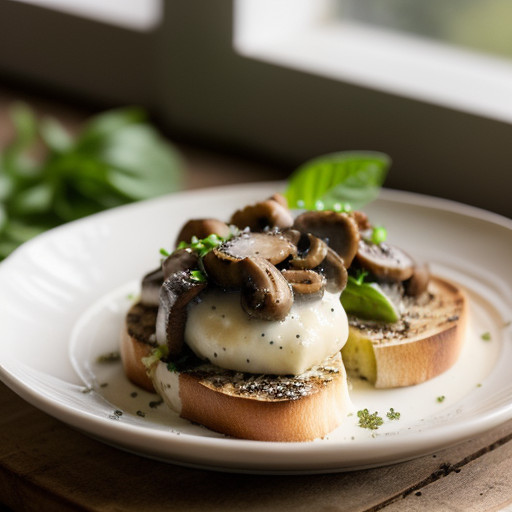 Mushroom Mozzarella Bruschetta recipe image