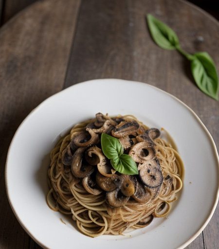 Mushroom & Onion Spaghetti recipe image