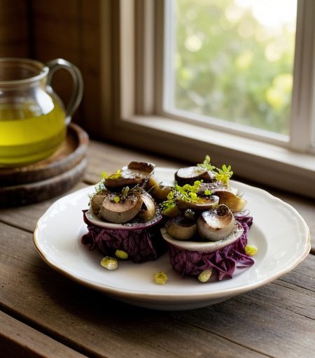 Mushroom Salad in Radicchio Cups - Bon Appetit recipe image