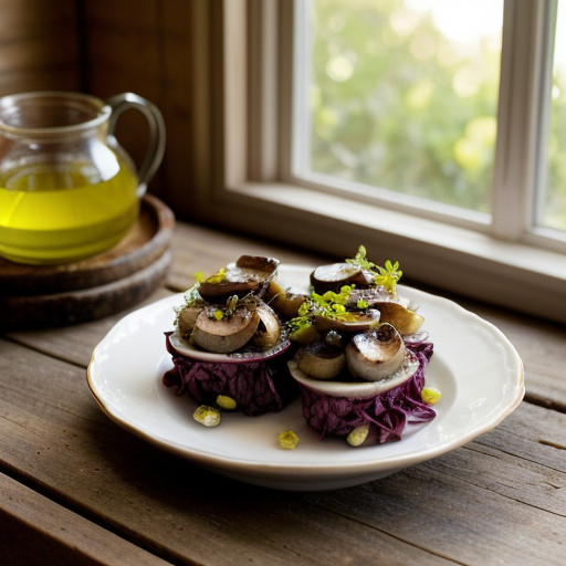 Mushroom Salad in Radicchio Cups - Bon Appetit recipe image