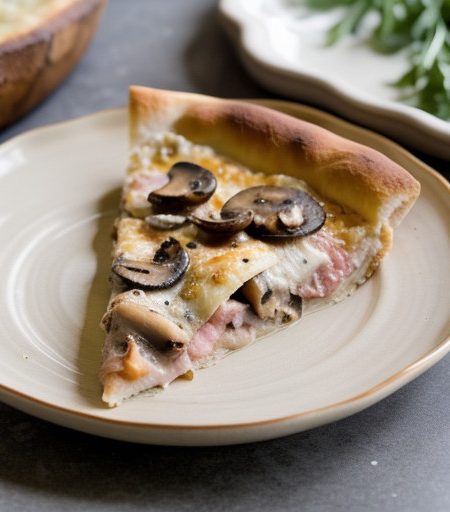 Mushroom~ Turkey & Swiss Cheese Pizza recipe image