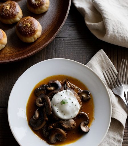 Mushroom Vareniki With Roasted Tomato & Red recipe image