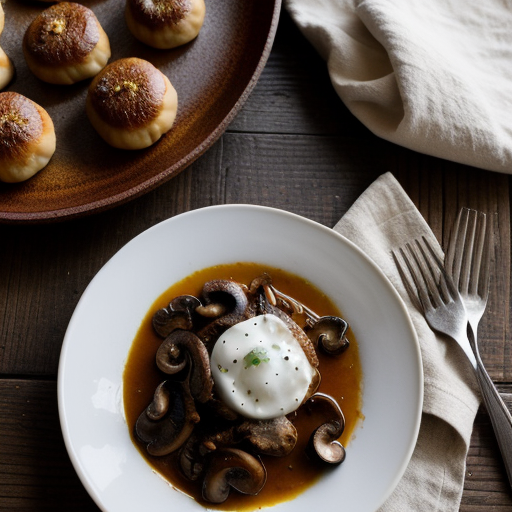 Mushroom Vareniki With Roasted Tomato & Red recipe image