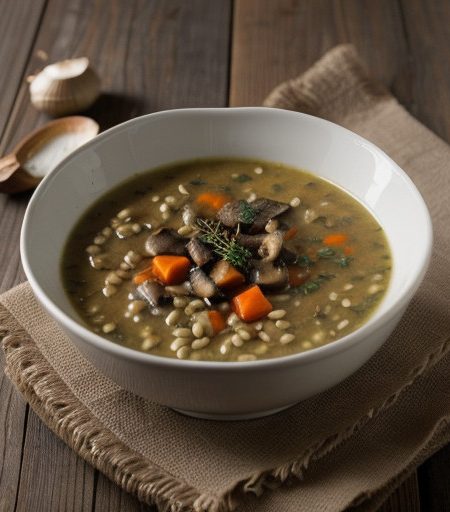 Mushroom Veg Barley Soup recipe image